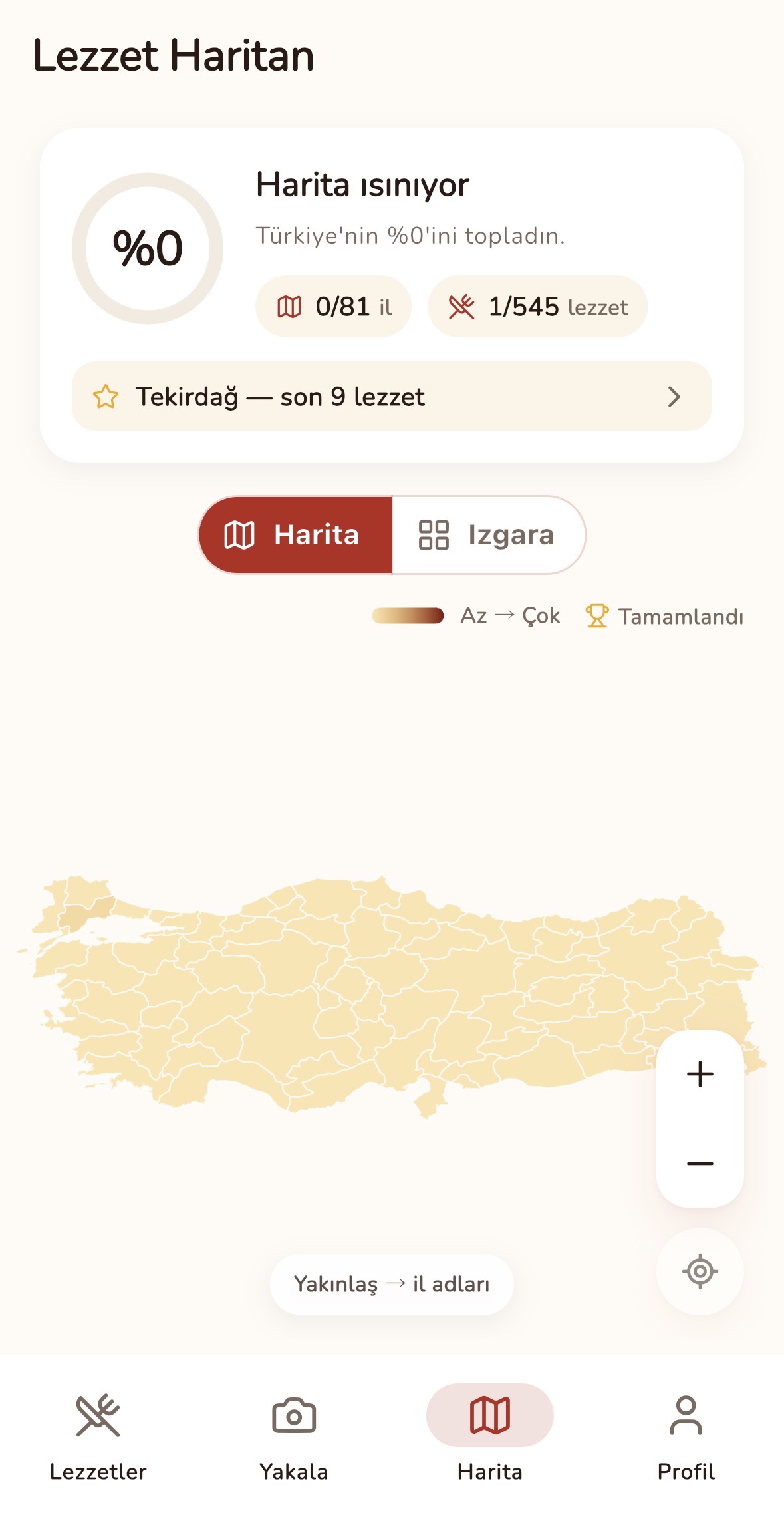 Lezzet Haritan — Türkiye yöresel yemek haritası